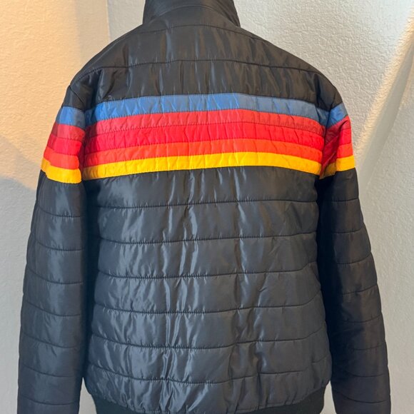 Aviator Nation 5 Stripe Jacket - Black Sz M - Picture 4 of 9